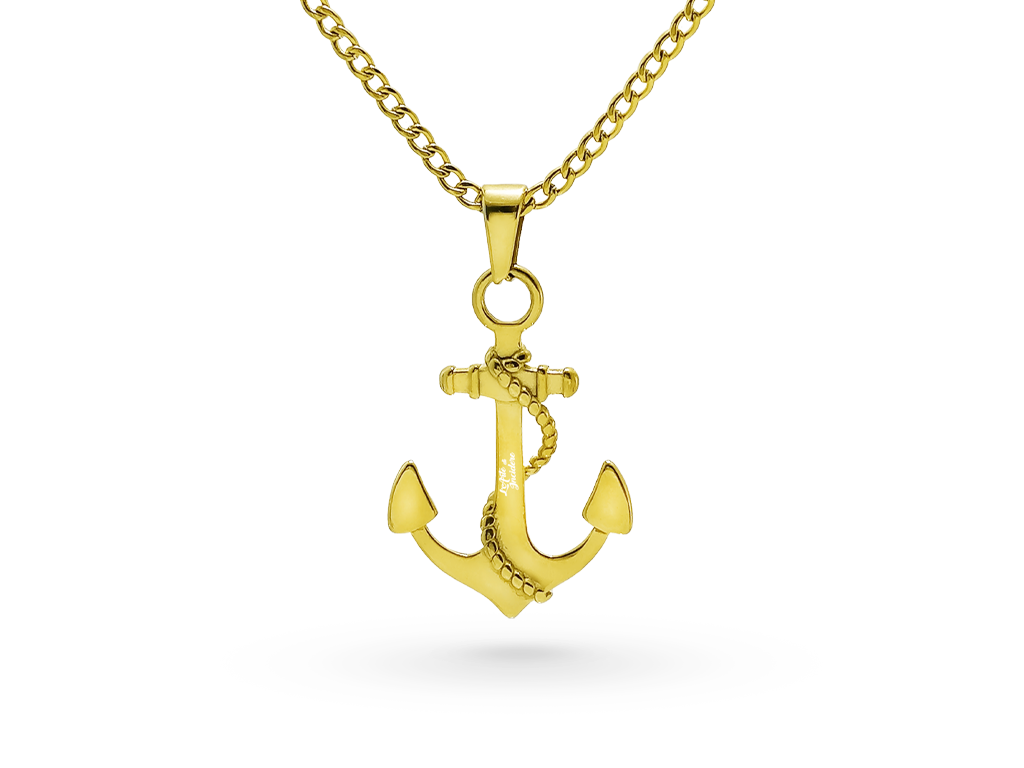 Collana con Ancora dorata incisione personalizzata 1 fronte.SITO Collana con Ancora dorata incisione personalizzata 1 fronte.