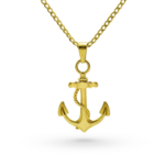 Collana con Ancora dorata incisione personalizzata 1 fronte