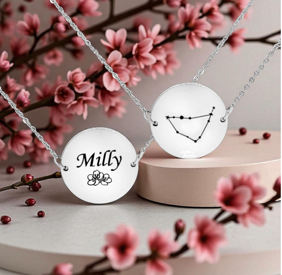 Collana Donna con Pendente Tondo 1 Incisione Personalizzata