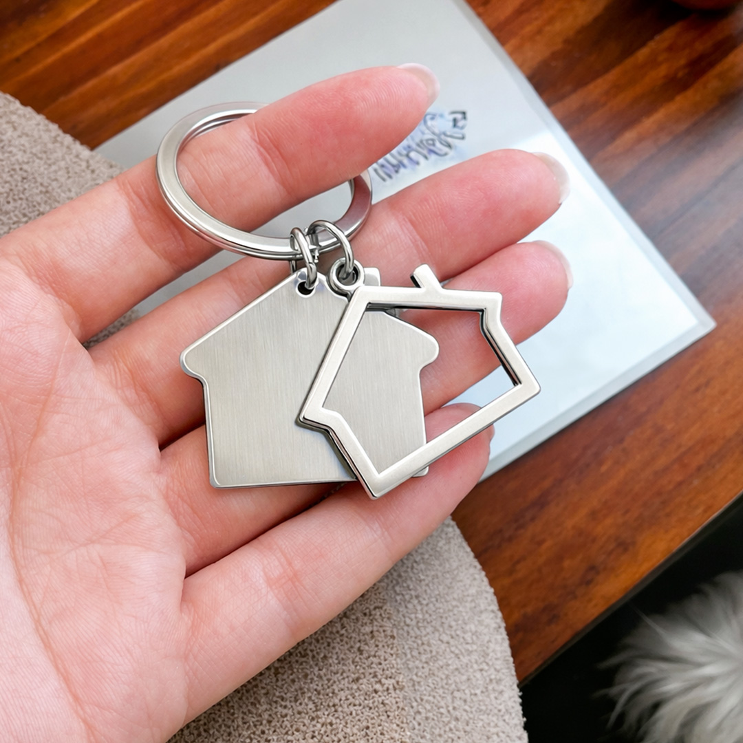 Portachiavi Casa Personalizzato con 1 Incisione