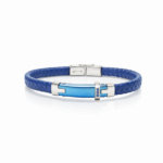Bracciale Ecopelle Blu con Incisione Personalizzata