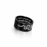 Anello Uomo Fascia Piatto 10 Nero Lucido Personalizzato