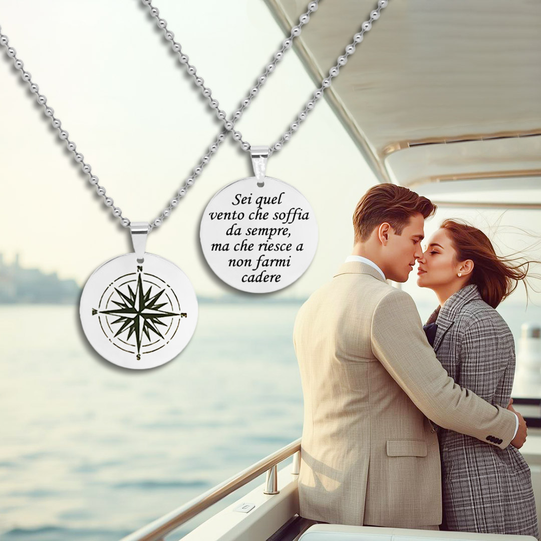 Collana Uomo con Tondo Ampio 1 Incisione Personalizzata