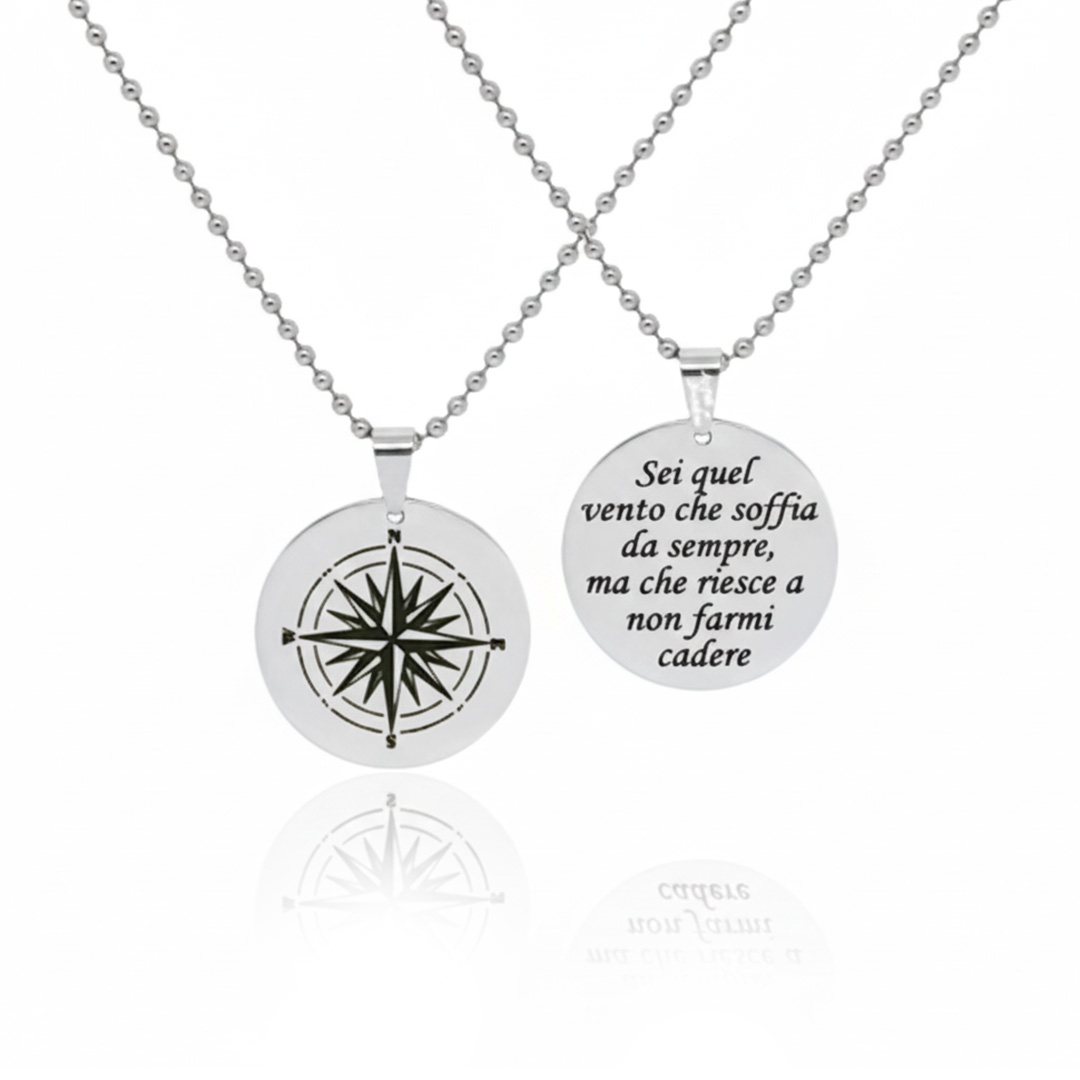 Collana Uomo con Tondo Ampio Incisione Personalizzata