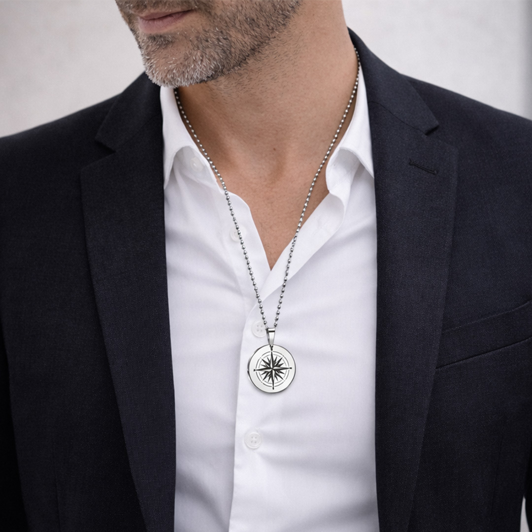 Collana Uomo con Tondo Ampio Personalizzato