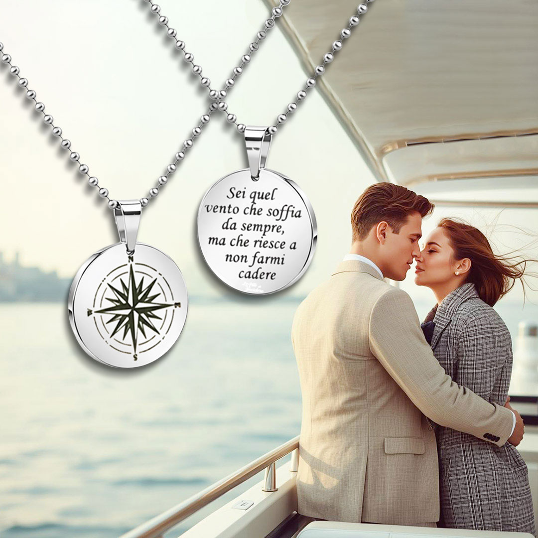 Collana Uomo con Tondo Ampio Personalizzato con Incisione