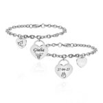 Bracciale Cresima Ragazza con Cuore Incisione Personalizzata