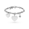 Bracciale con cuore e punto luce con 1 incisione personalizza per lato