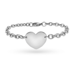 Bracciale ciondolo cuore fisso incisione personalizzata 1 per lato