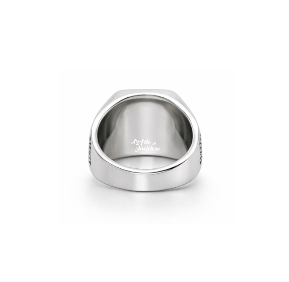 Anello Chevalier con Pietra Nera Personalizzato Retro Anello Chevalier con Pietra Nera Personalizzato Retro