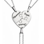 Collana Famiglia Puzzle a Cuore Personalizzata