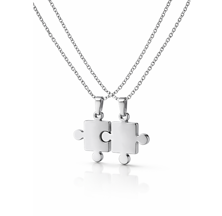 Collana con Puzzle per Coppia con Incisione Personalizzata