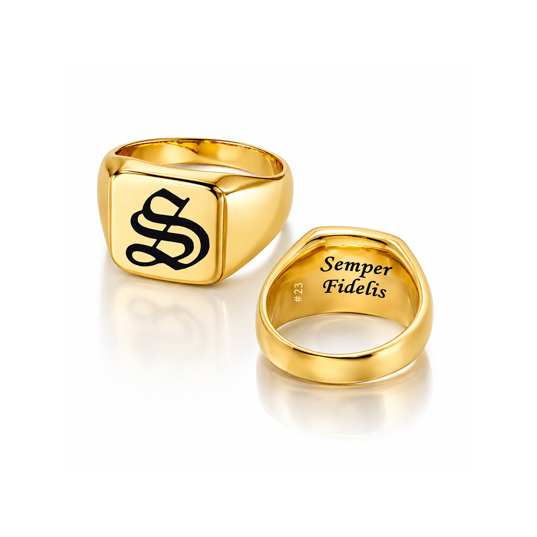 Anello Chevalier Uomo con Logo e dedica Personalizzati