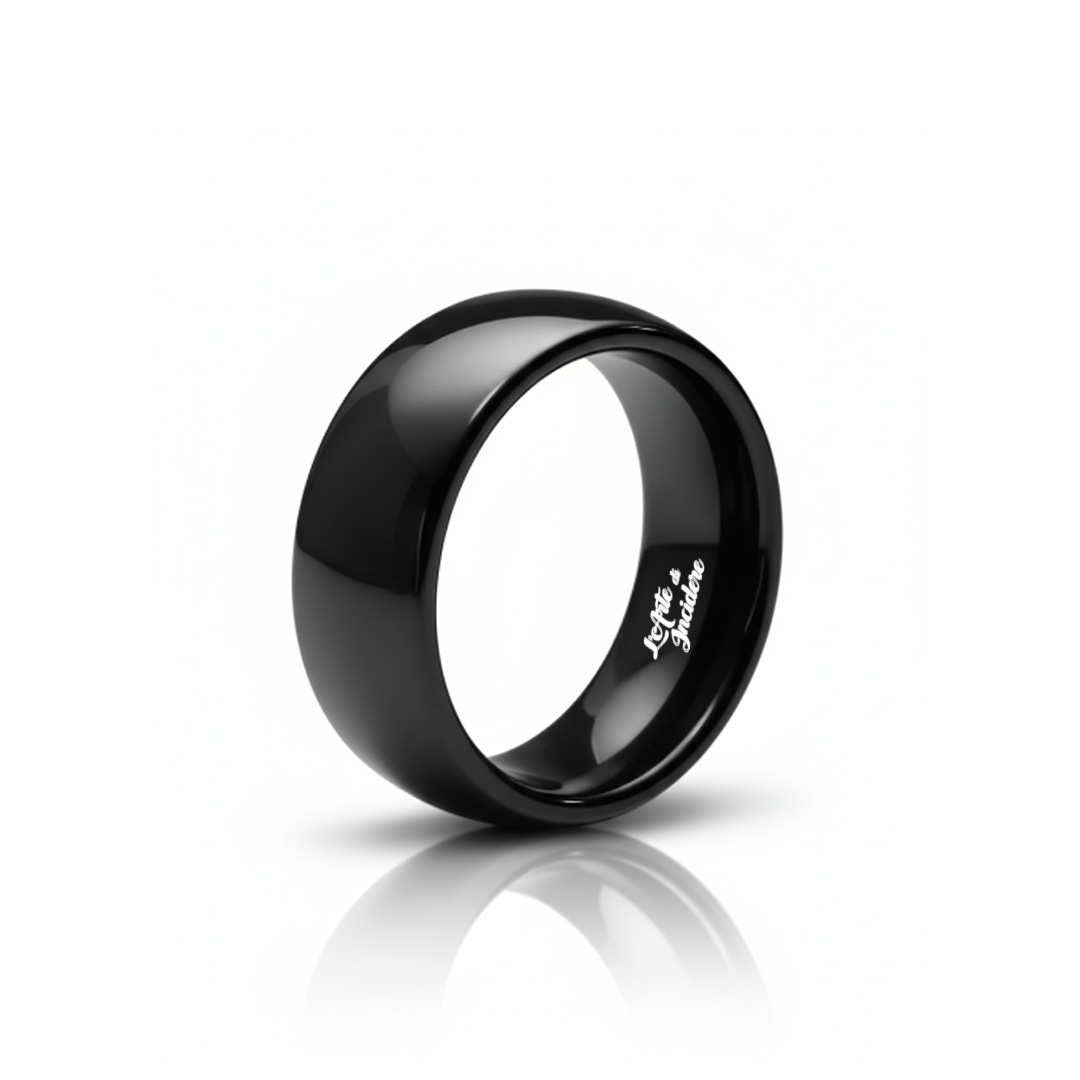 Anello Spinner Baseball Color Caffè | Fascia In Acciaio Inox Nero, Antistress, Regalo Per Fan