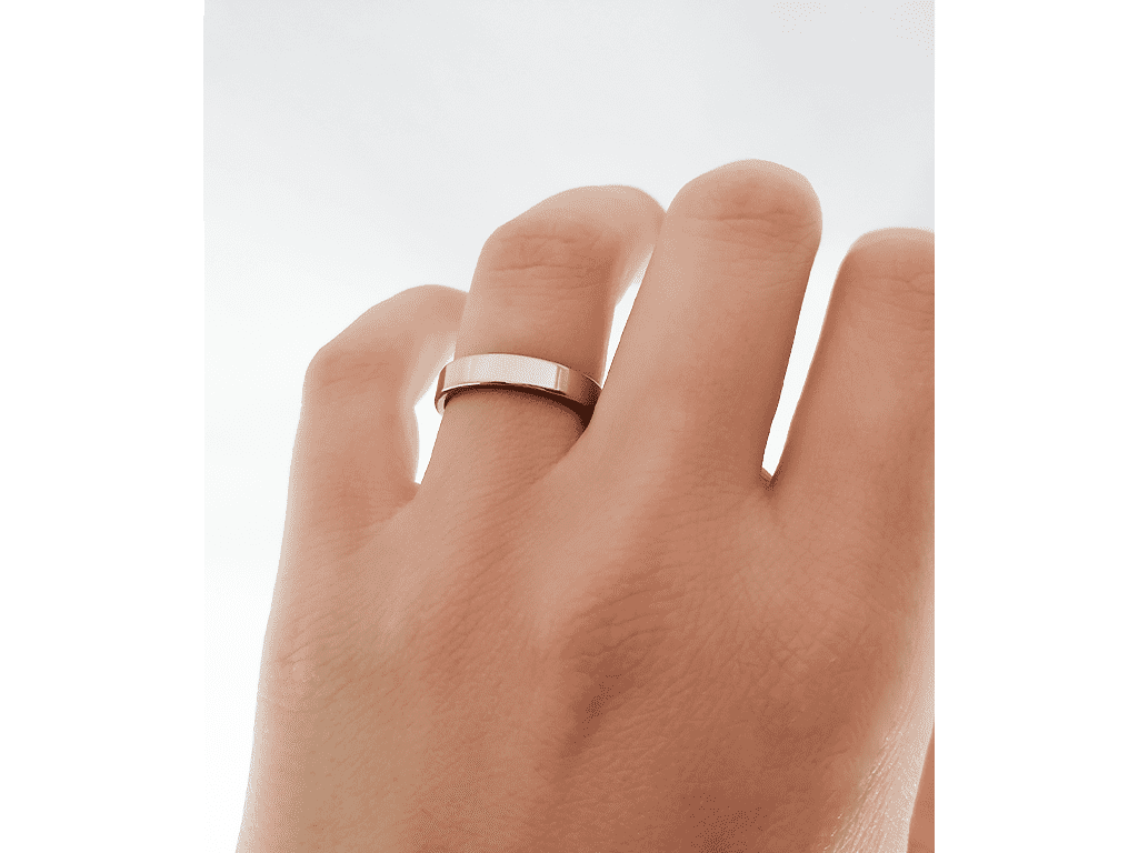 Anello fascia pitto argentato 4 mm