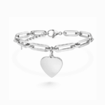 Bracciale Ciondolo Cuore Donna Incisione Personalizzata