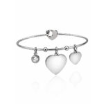 Bracciale Rigido con Doppio Cuore Personalizzato