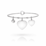 Bracciale Rigido con Doppio Cuore Personalizzato