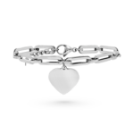 Bracciale ciondolo cuore donna incisione personalizzata 1 per lato