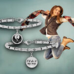 Bracciale con pendente tondo donna in rinascita incisione personalizzata