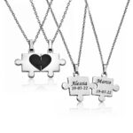 Collana Puzzle Coppia Argentata Personalizzata