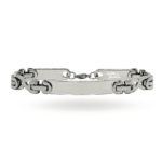 Bracciale uomo personalizzato con 1 incisione maglia bizantina e placca argentata