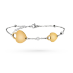 Braccialetto con cuori fissi incisione personalizzata 1 maglia catena e palline