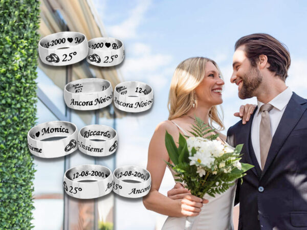 Anelli Coppia Anniversario Personalizzati con Incisione