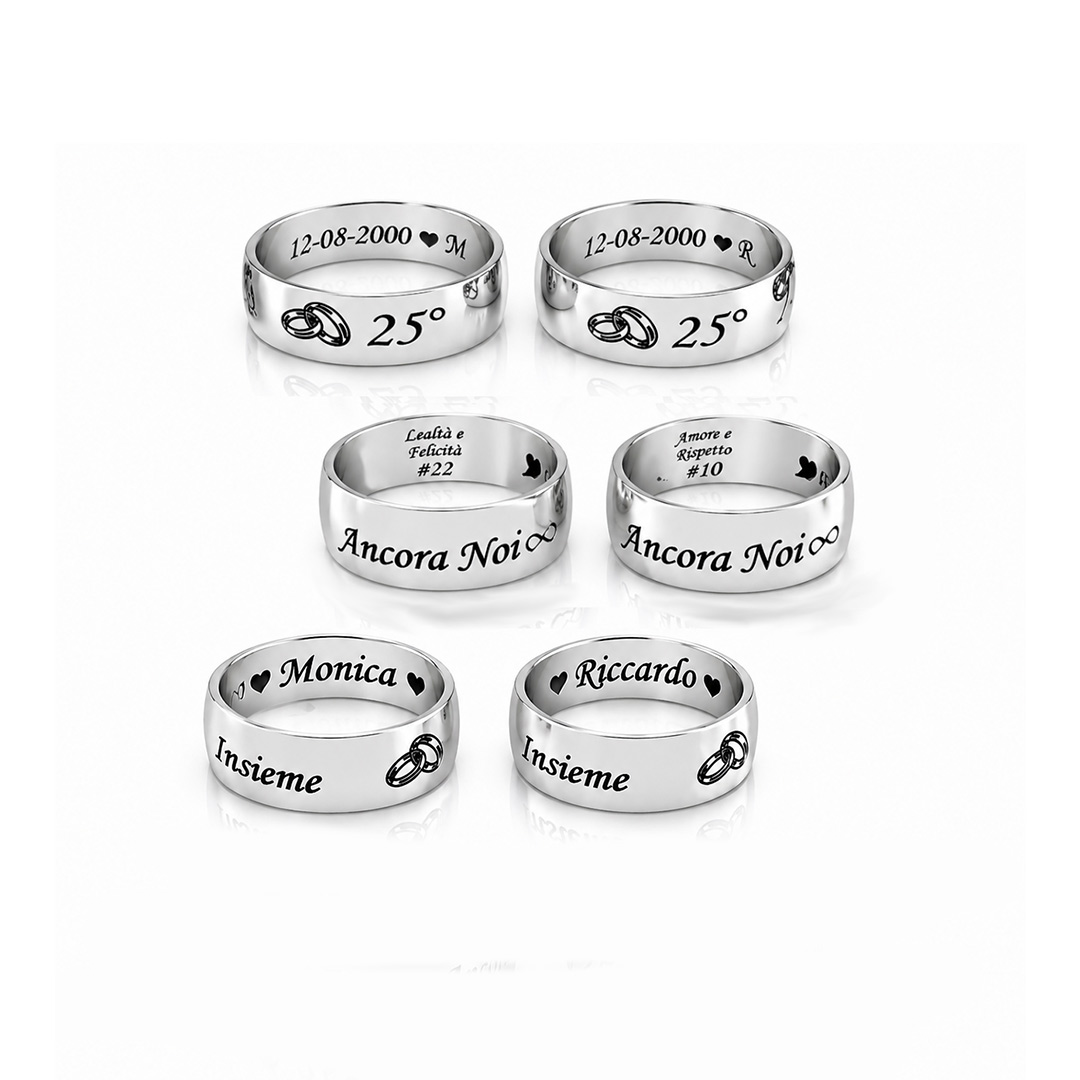 Anelli Coppia Anniversario Personalizzati