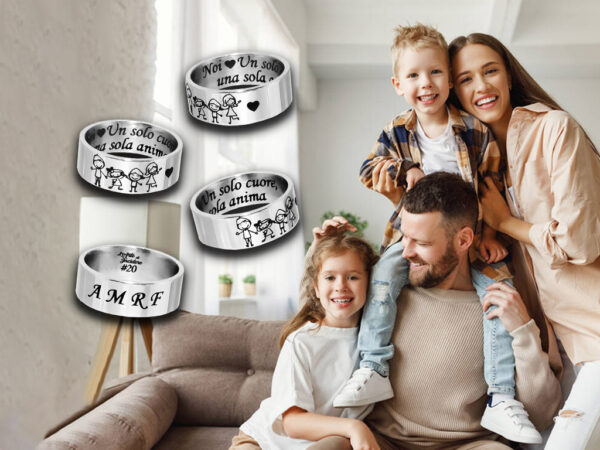 Anello Famiglia Personalizzato con Dedica Incisa