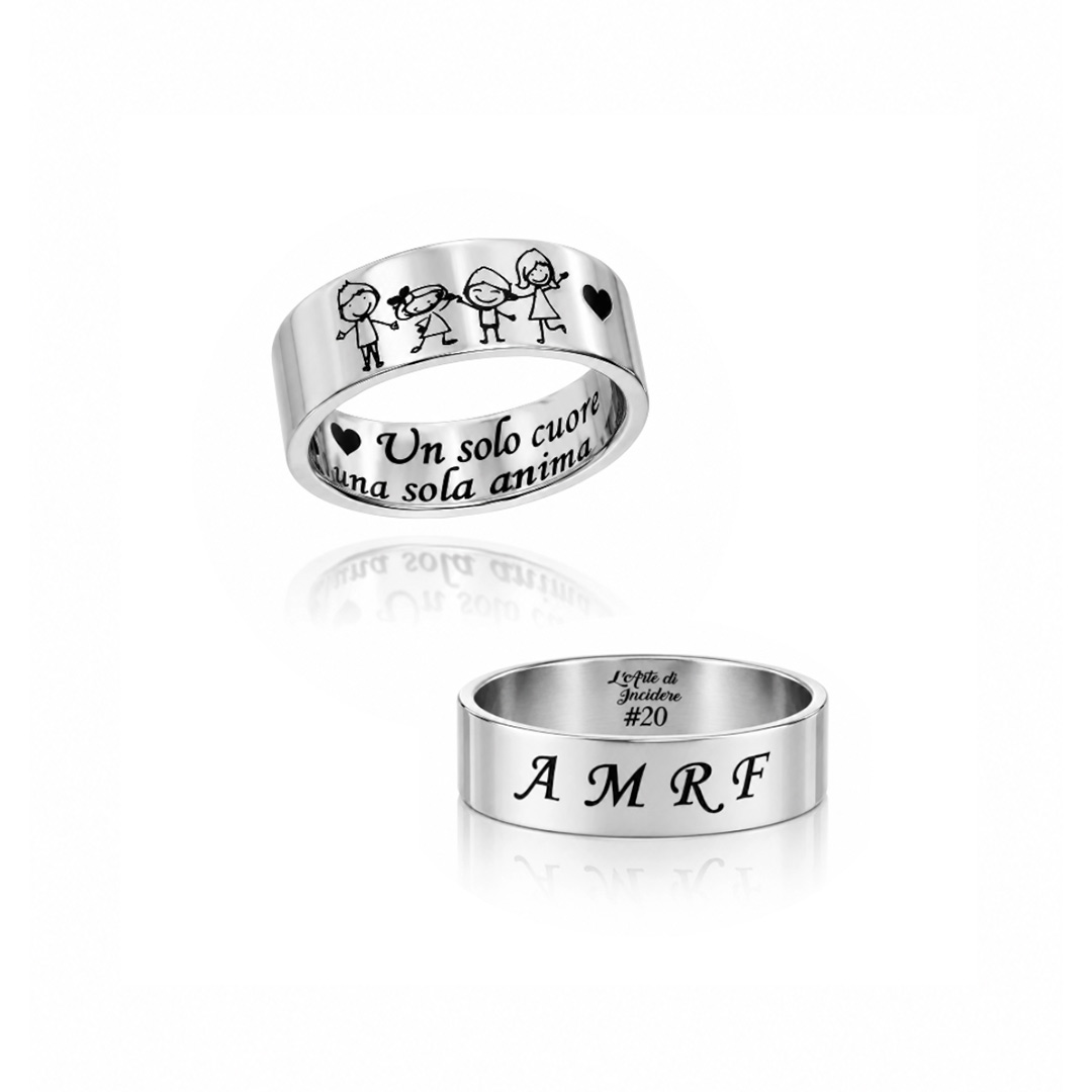 Anello Famiglia Personalizzato con Dedica
