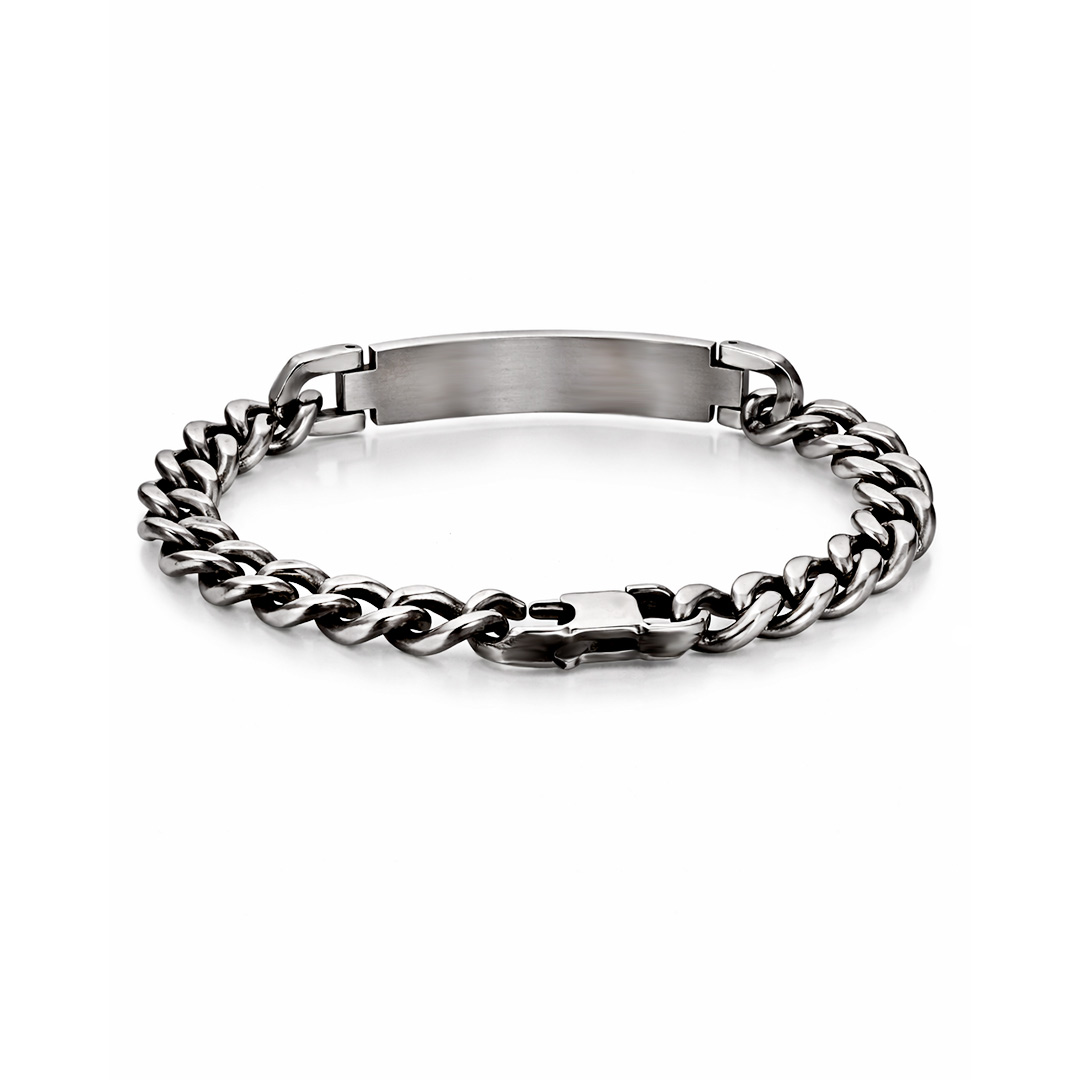 Bracciale Grumetta Uomo Argentato Personalizzato Retro