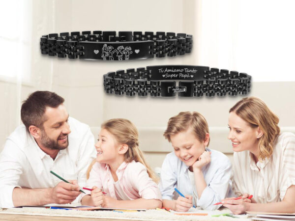 Bracciale Uomo Famiglia Personalizzato con Incisione