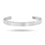 Bracciale rigido aperto argentato con 1 incisione personalizzata fronte e retro