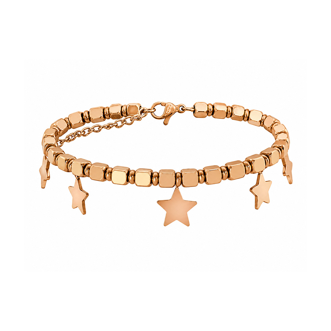 Braccialetto con Stelline per Donna Personalizzato rosato