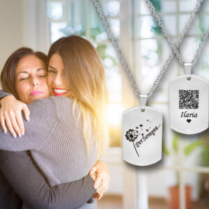 Collana Donna Gravado Con Ciondolo Globo Coordinate GPS - Acciaio Inox (Regolabile 50-55 Cm)