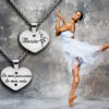 Collana cuore donna ballerina incisione personalizzata con 1 nome