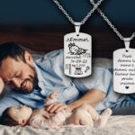 Collana per neo papà Piastrina incisione personalizzata con dati nascita 1 dedica