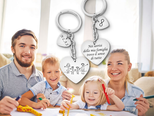 Portachiavi Cuore per Mamma Personalizzato con Incisione