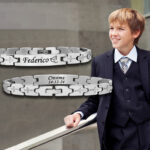 Bracciale Cresima Maschio con Incisione Personalizzata 1 Nome e Data