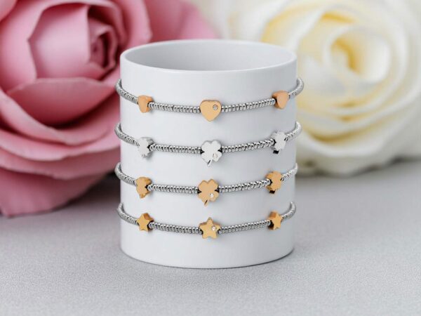 Bracciali con Iniziali per Donna Incisione Personalizzata 3 per lato