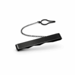 Fermacravatta Nero con Incisione Personalizzata