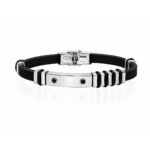 Bracciale Acciaio Caucciù da Uomo Personalizzato