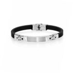 Bracciale Caucciù per Uomo con Placca in Acciaio Personalizzato