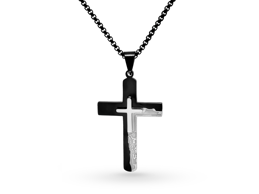 Collana Croce Grande da Uomo Personalizzata con Incisione fronte (2)