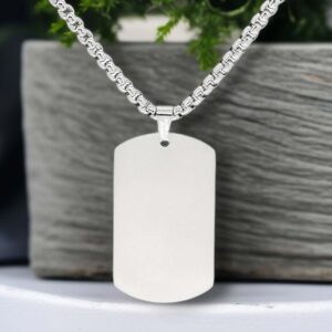 Collana Uomo Piastrina da Incidere con Personalizzazione 1 per Lato