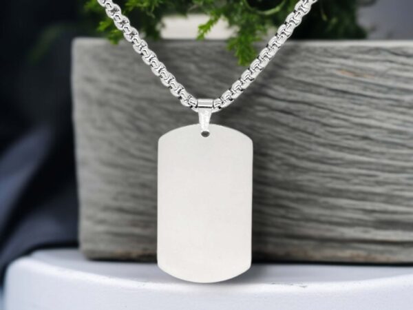 Collana Uomo Piastrina da Incidere con Personalizzazione 1 per Lato