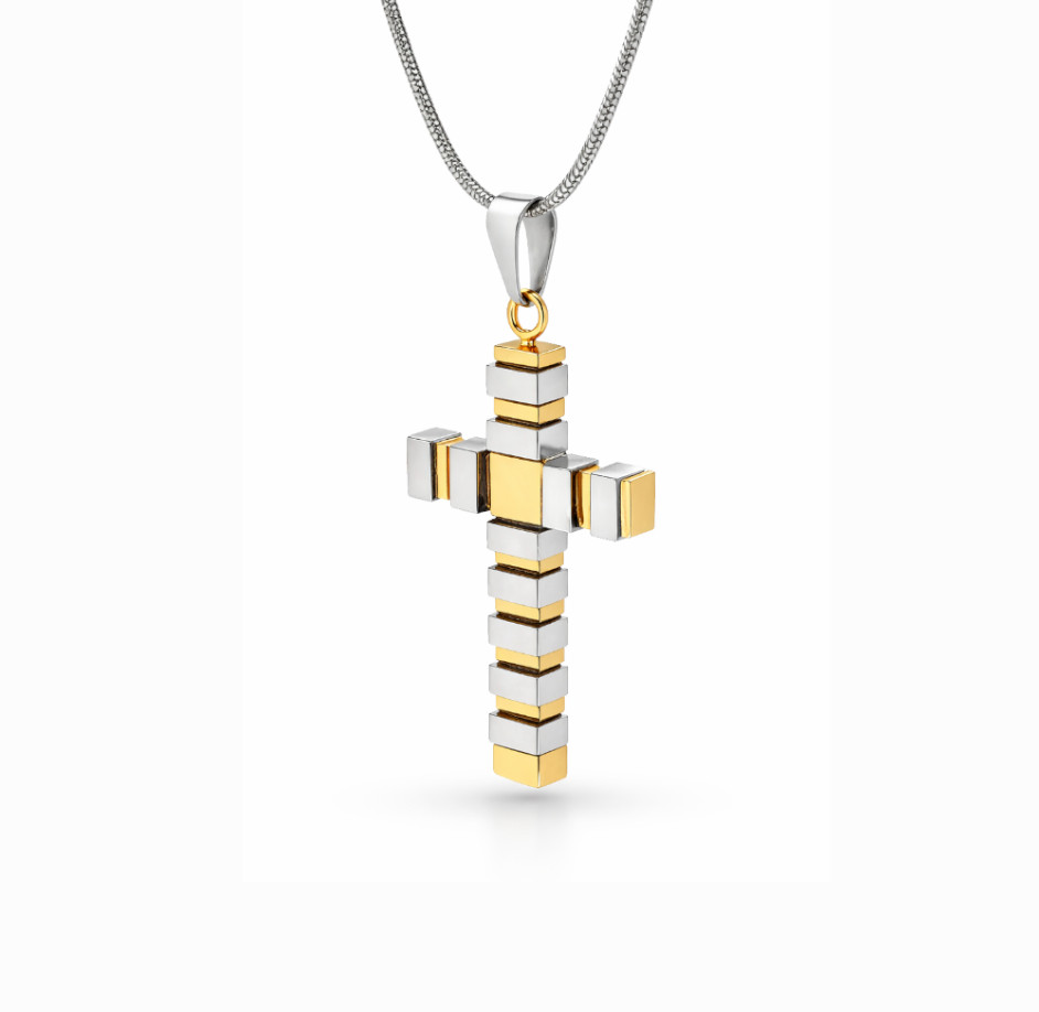 Collana Uomo con Croce a Fascia Incisione Personalizzata Collana Uomo con Croce a Fascia Incisione Personalizzata