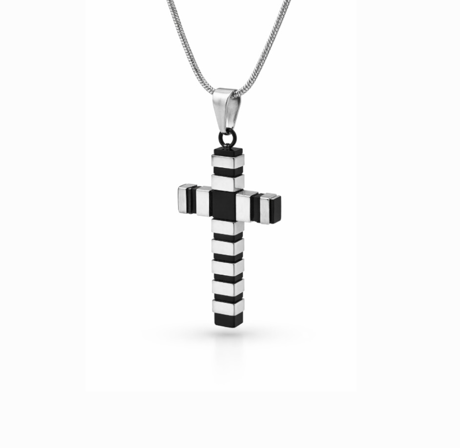 Collana Uomo con Croce a Fascia Personalizzata