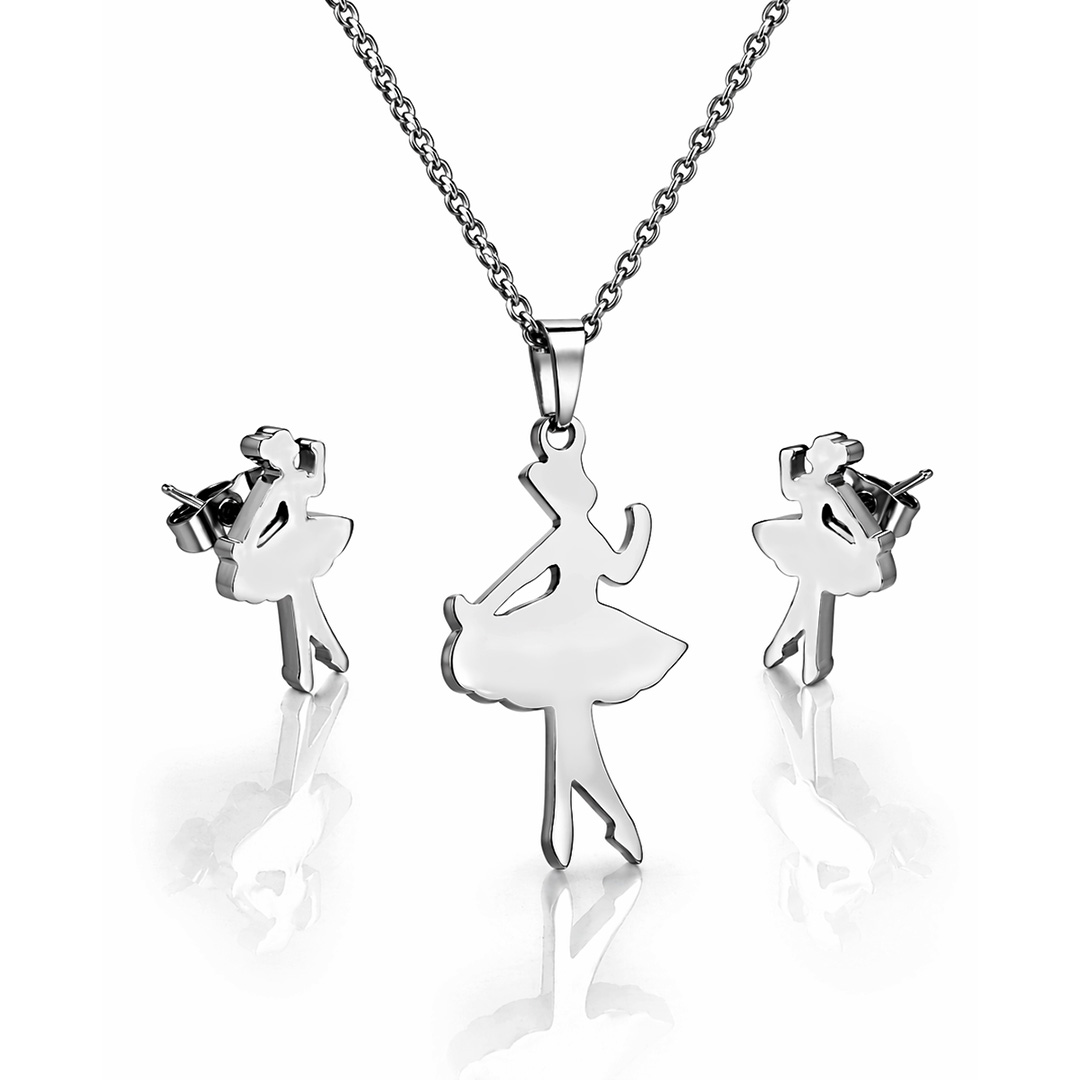 Collana e Orecchini Ballerina Personalizzata con Incisione